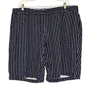 Lands' End Womens Sz 22W Blue Polka Dot Midrise Pockets Modest 11" Shorts
